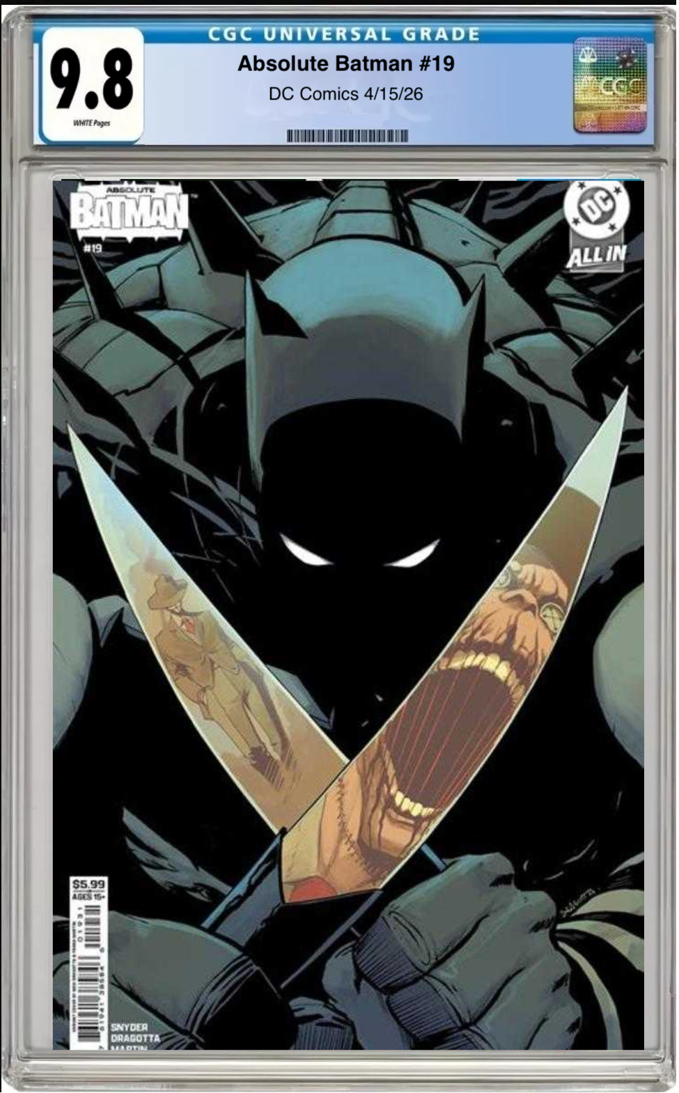 Comic book cover of Absolute Batman #19 Cover C with CGC grading label.

