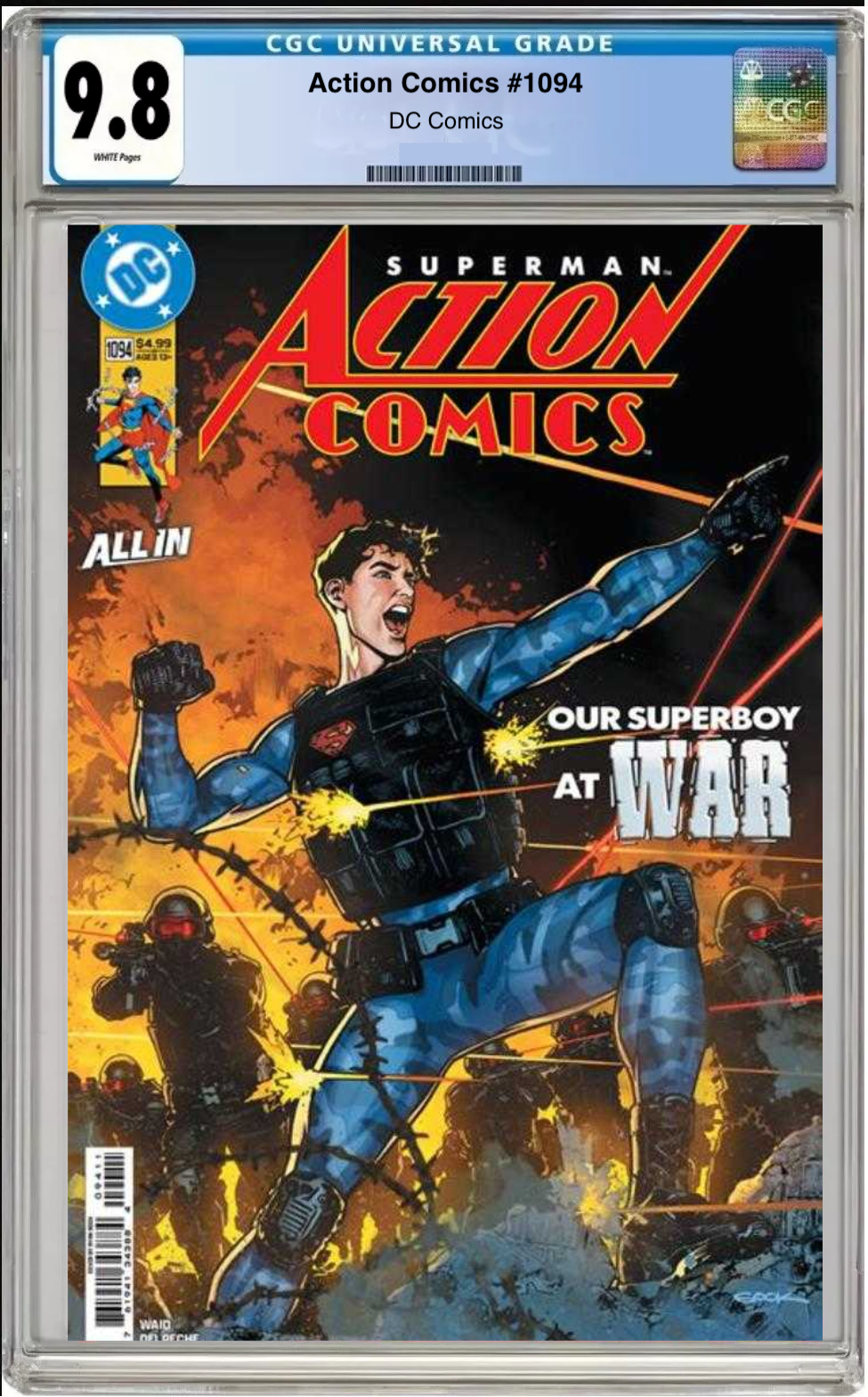 Comic book cover of Action Comics #1094 Cover A with CGC grading label.