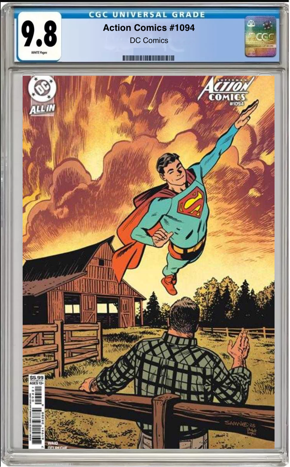 Comic book cover of Action Comics #1094 Cover B with CGC grading label.