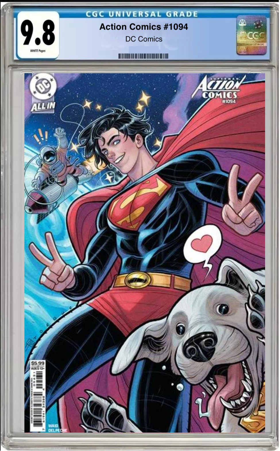Comic book cover of Action Comics #1094 Cover C with CGC grading label.