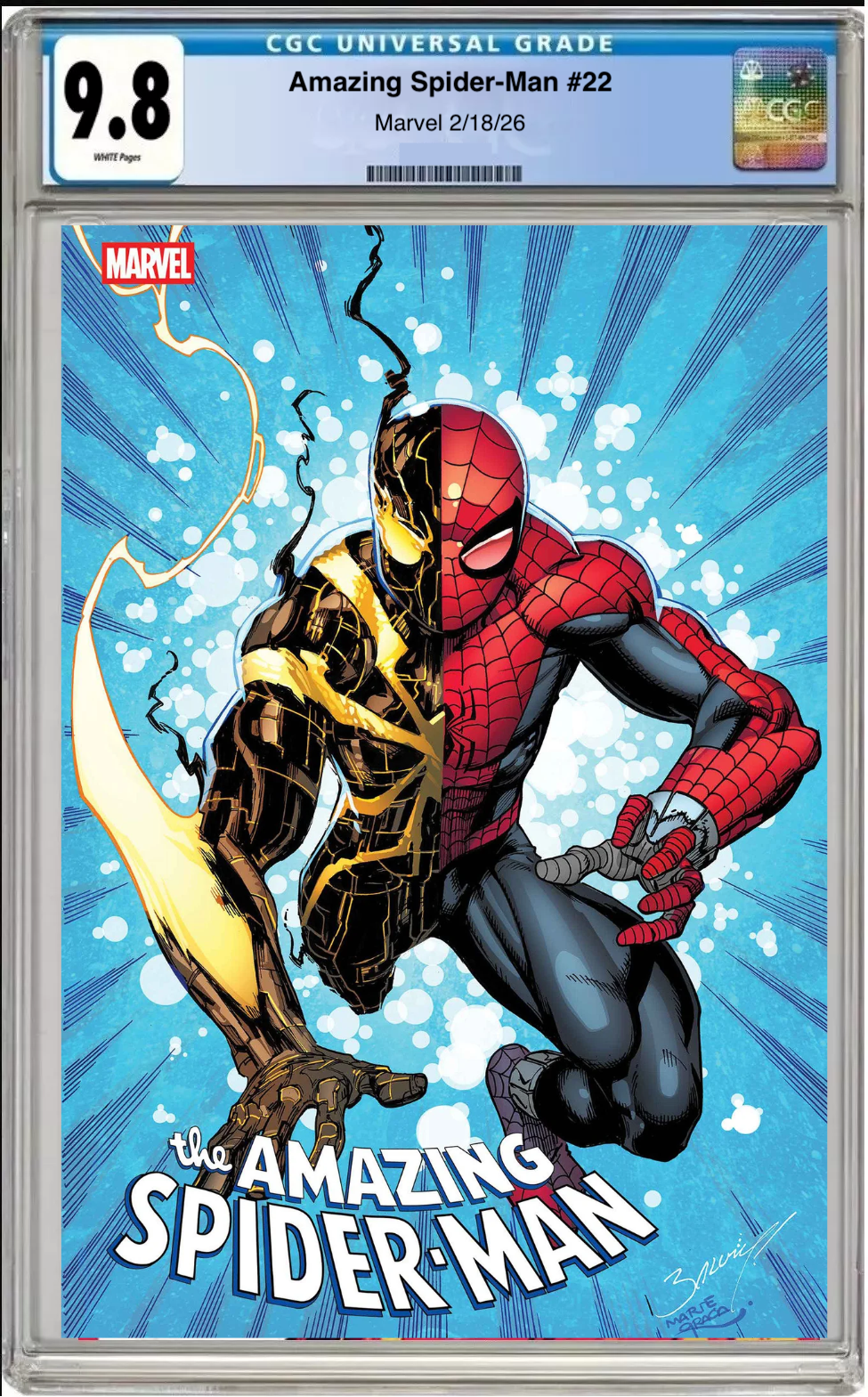 Comic book cover of Amazing Spider-Man #22 Main Cover with CGC grading label.