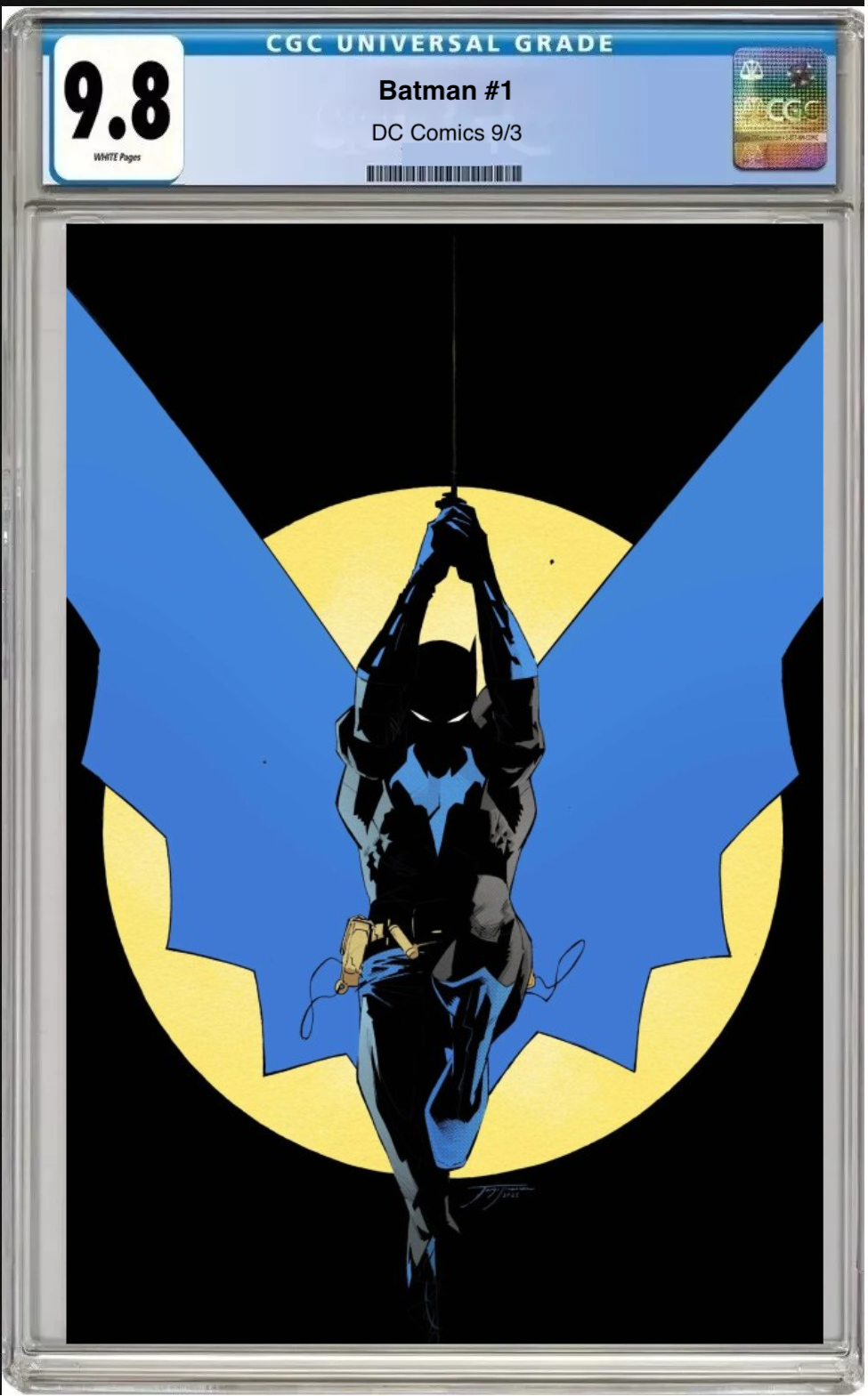 Batman #1 Cover I Foil Variant comic book with CGC 9.8 grading label

