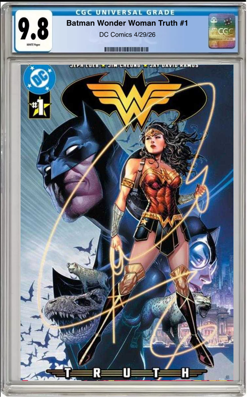 Comic book cover of Batman / Wonder Woman: Truth #1 Cover A with CGC 9.8 grading label.