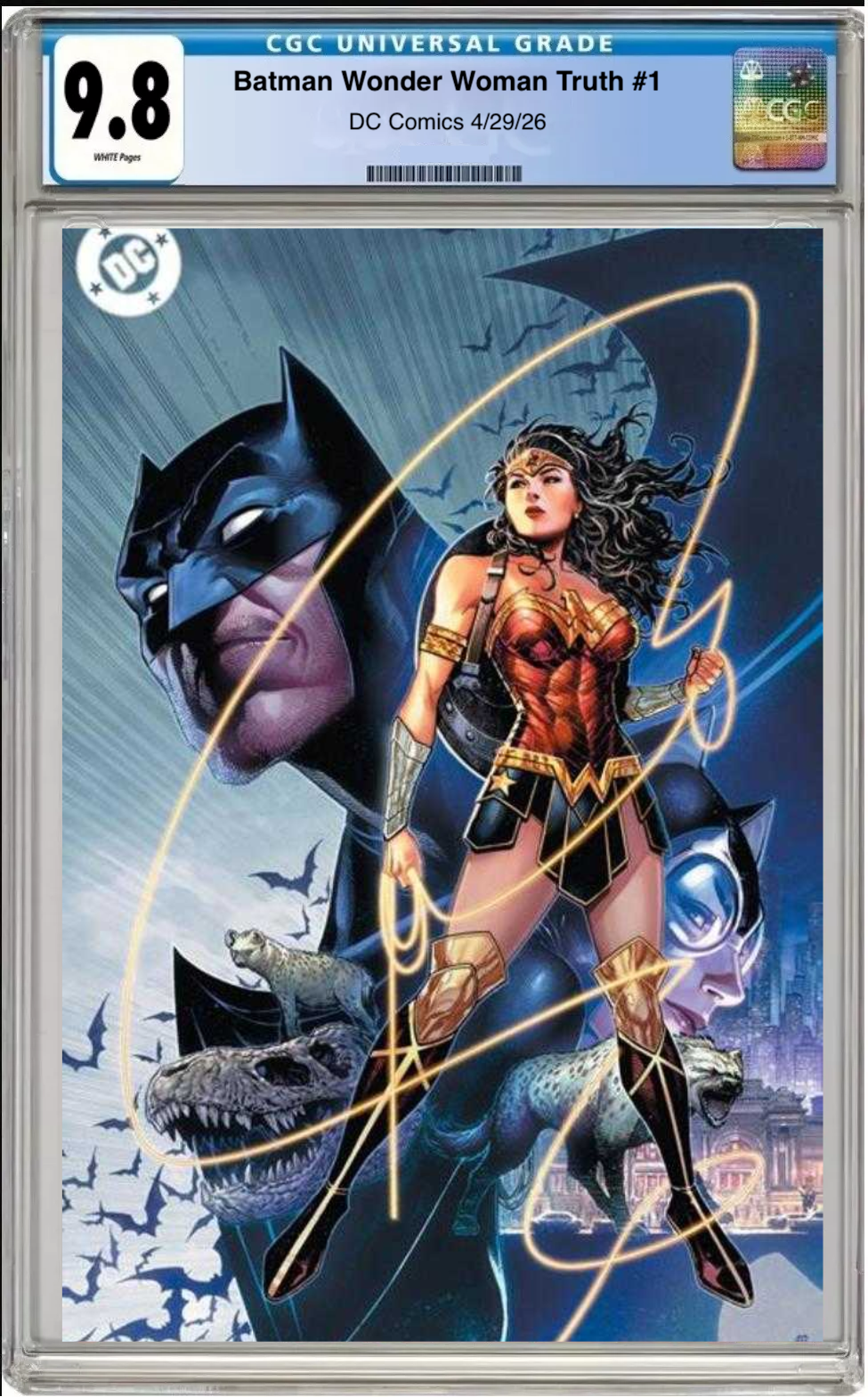 Comic book cover of Batman / Wonder Woman: Truth #1 Cover E Foil with CGC 9.8 grading label.
