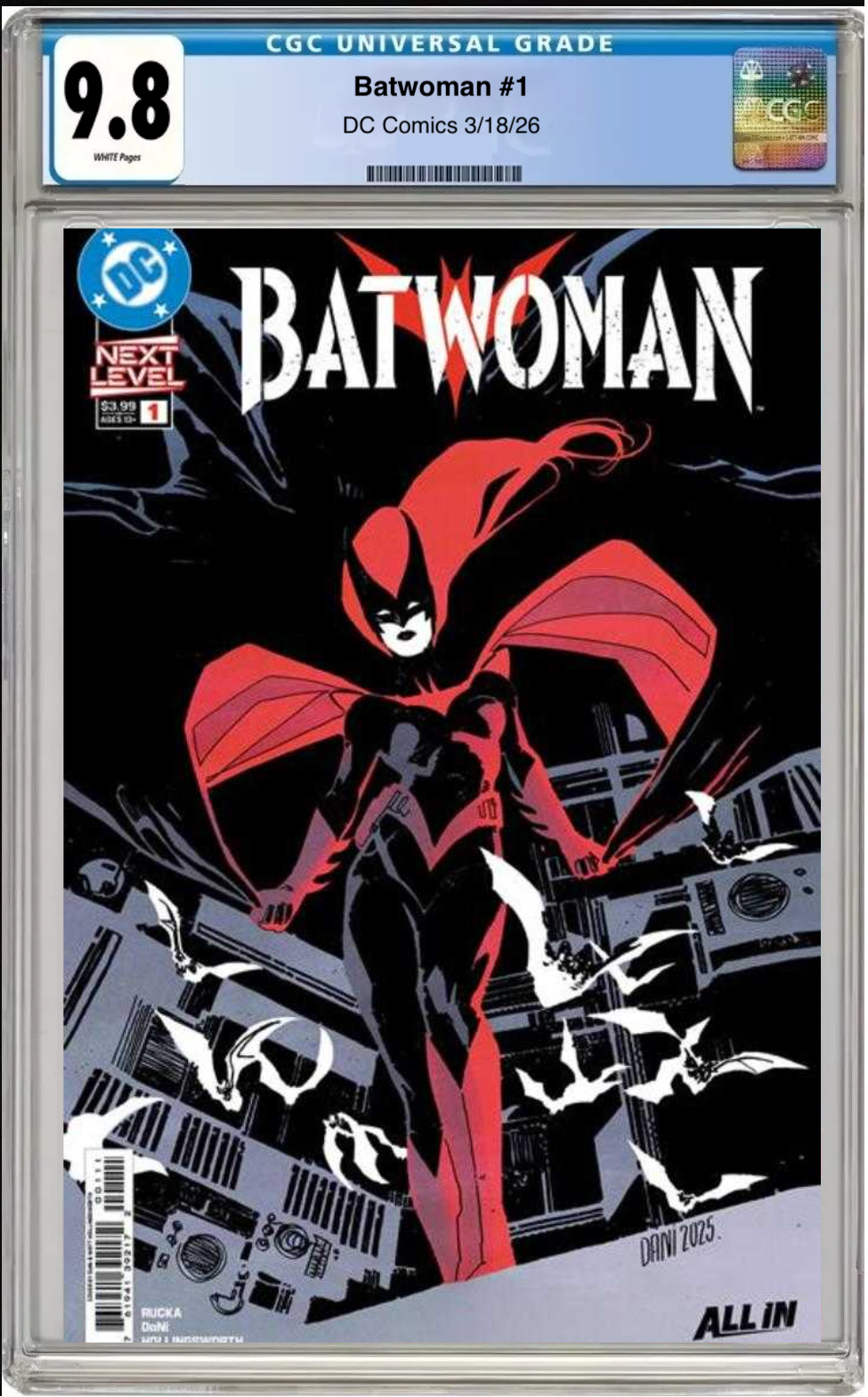 Comic book cover of Batwoman #1 Cover B with CGC grading label.