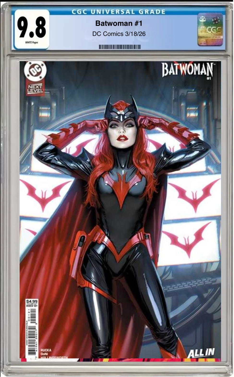 Comic book cover of Batwoman #1 Cover B with CGC grading label.