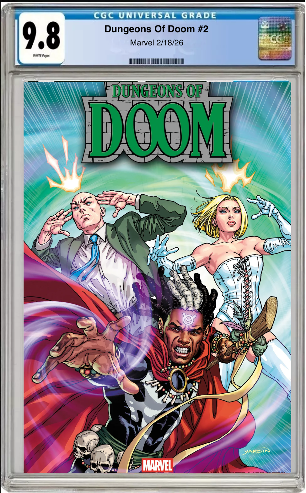 Comic book cover of Dungeons of Doom #2 David Yardin Cover with CGC grading label.