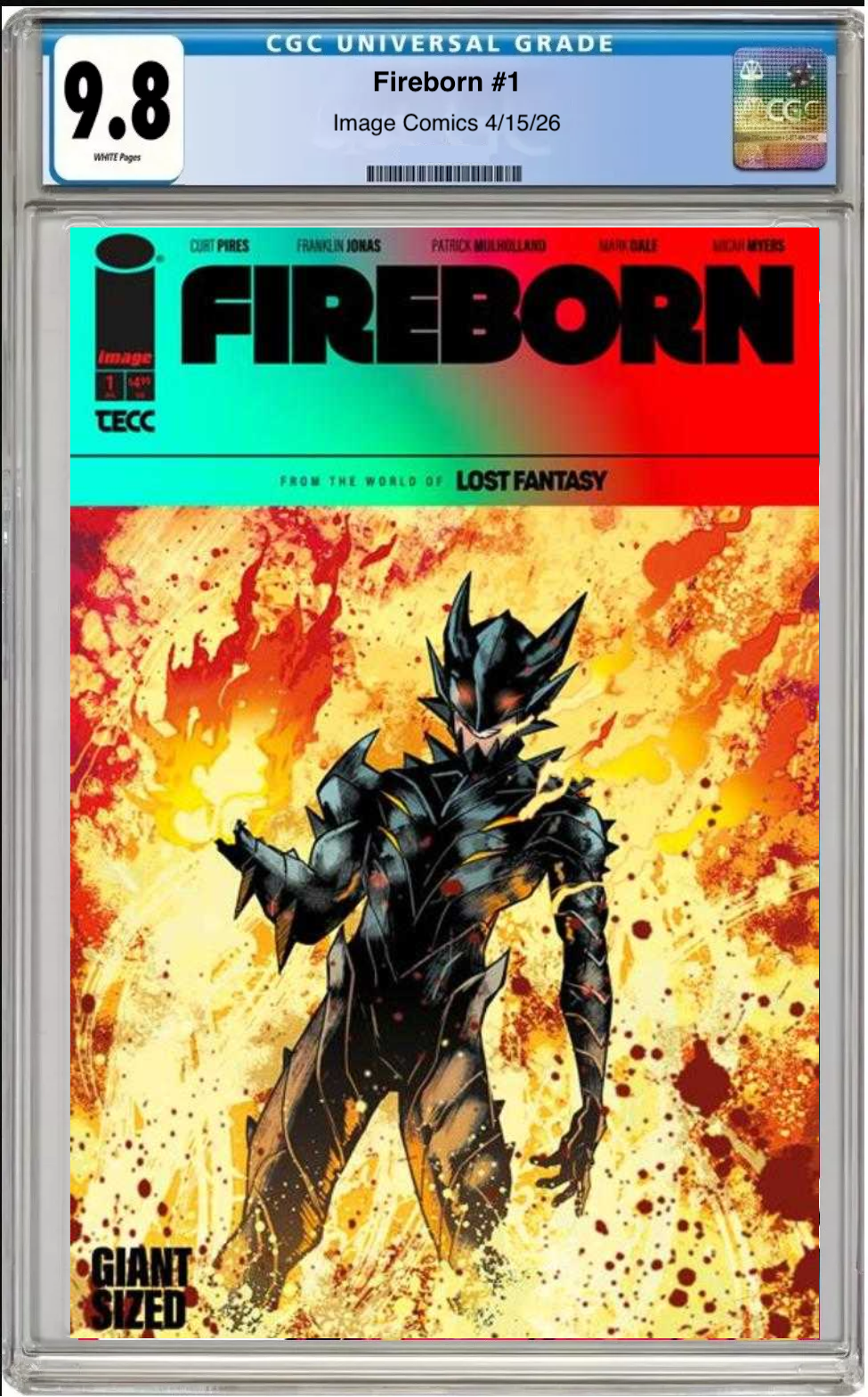 Comic book cover of Fireborn #1 Cover A with CGC grading label.