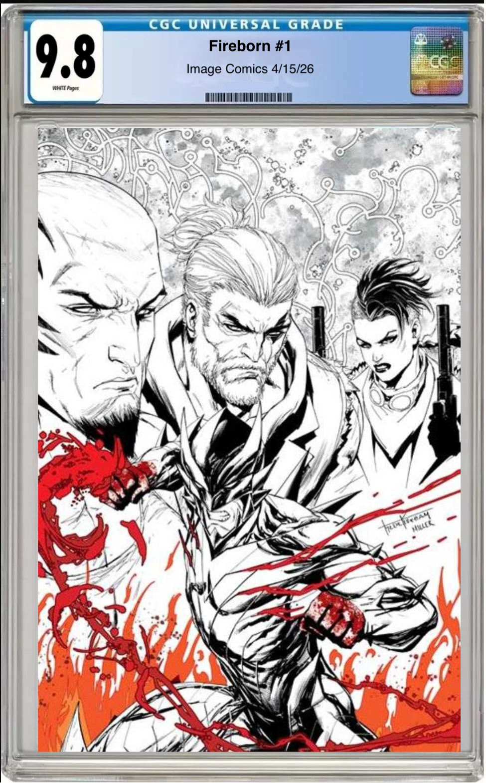 Comic book cover of Fireborn #1 Cover L with CGC grading label.