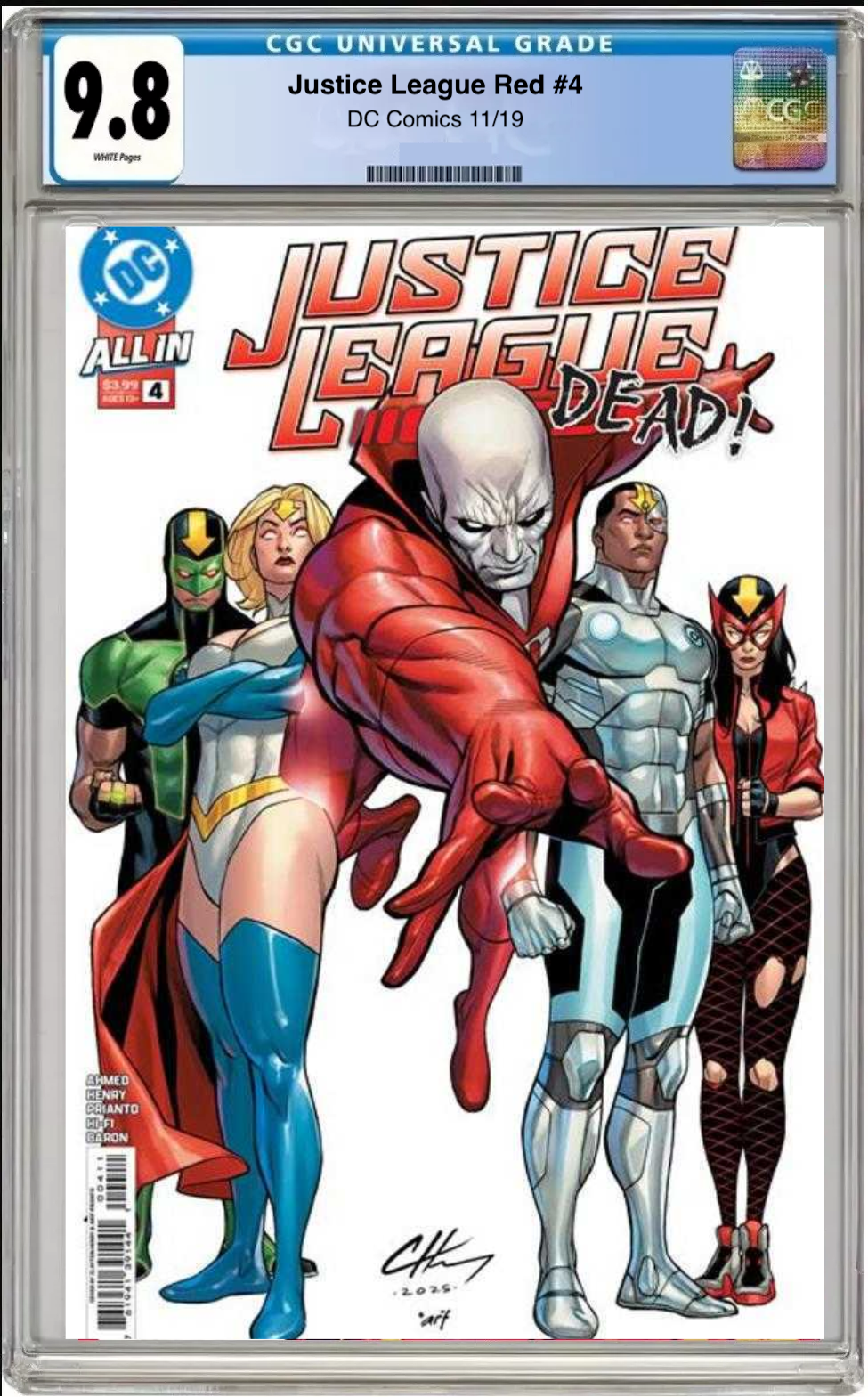 Comic book cover of Justice League Red #4 Cover A with CGC grading label.