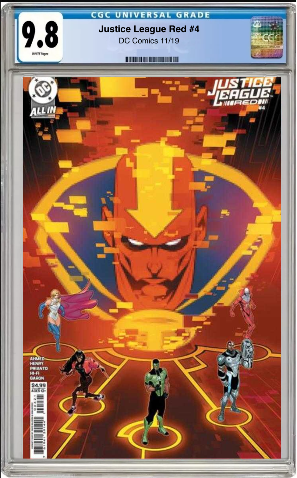 Comic book cover of Justice League Red #4 Cover B with CGC grading label.