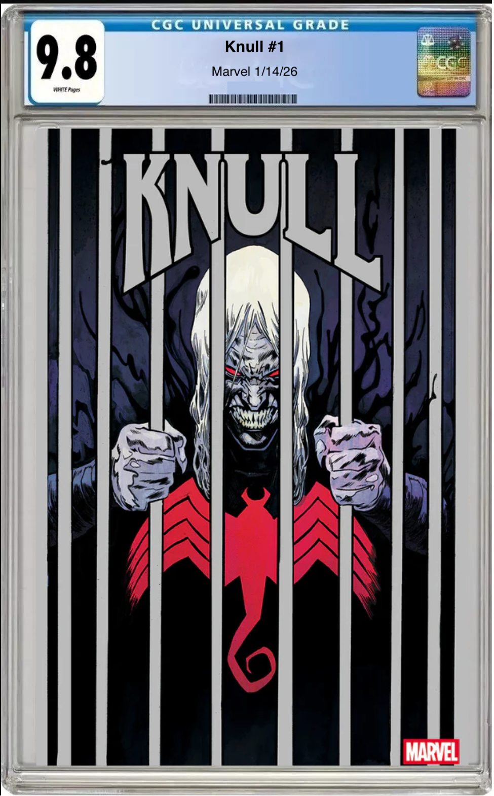 Comic book cover of Knull #1 Mike Walsh Foil Cover with CGC grading label.