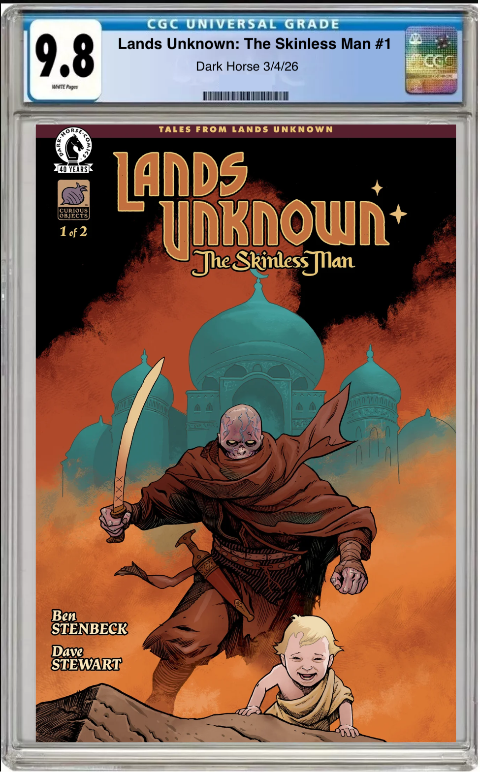 Comic book cover of Lands Unknown: The Skinless Man #1 Cover A with CGC grading label.
