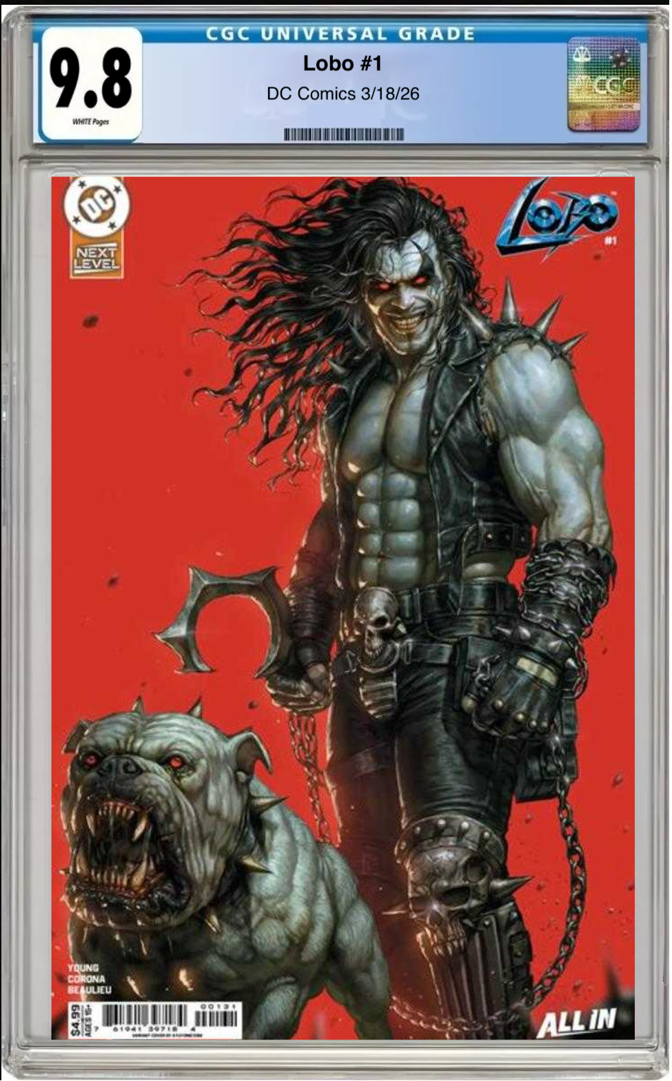 Comic book cover of Lobo #1 Cover C with CGC grading label.