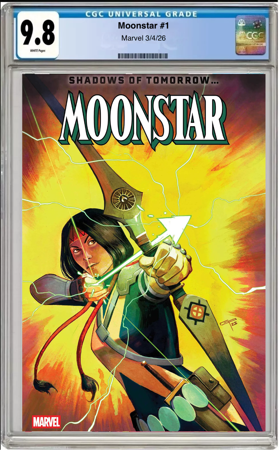 Comic book cover of Moonstar #1 Main Cover with CGC grading label.