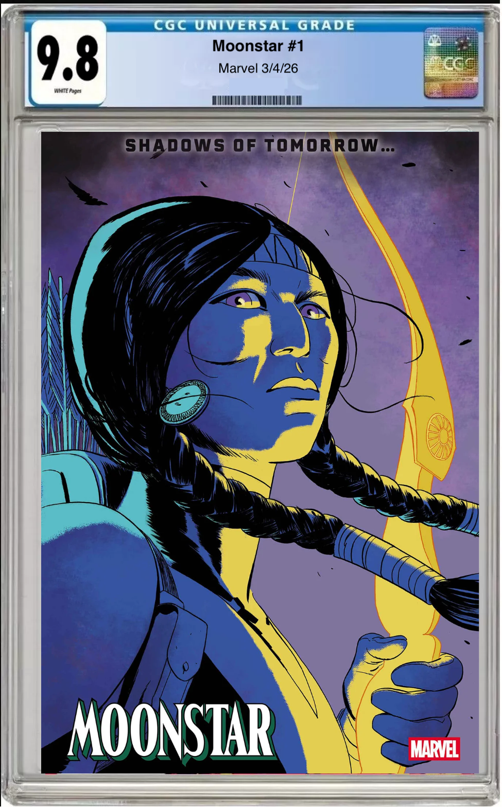 Comic book cover of Moonstar #1 Marcos Martin Cover with CGC grading label.