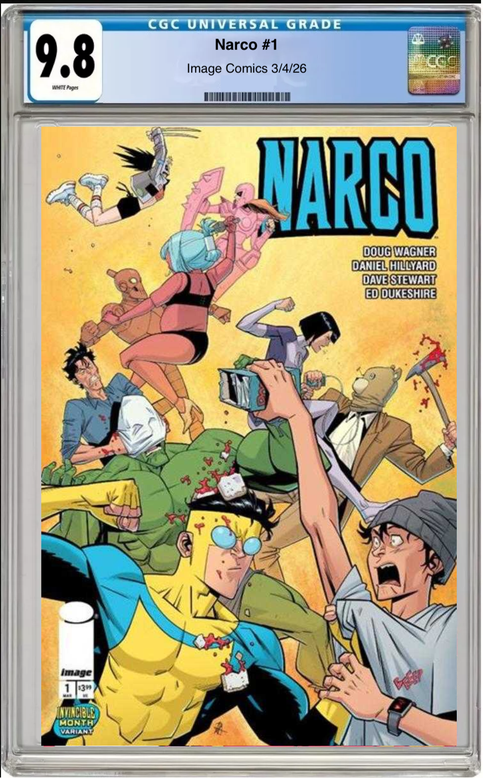 Comic book cover of Narco #1 Cover D with CGC grading label.