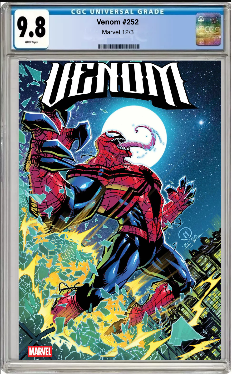 Comic book cover of Venom #252 Joey Vazquez Cover with CGC grading label.
