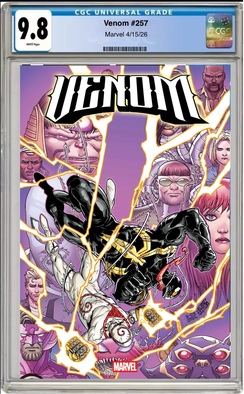 Comic book cover of Venom #257 Main Cover with CGC grading label.
