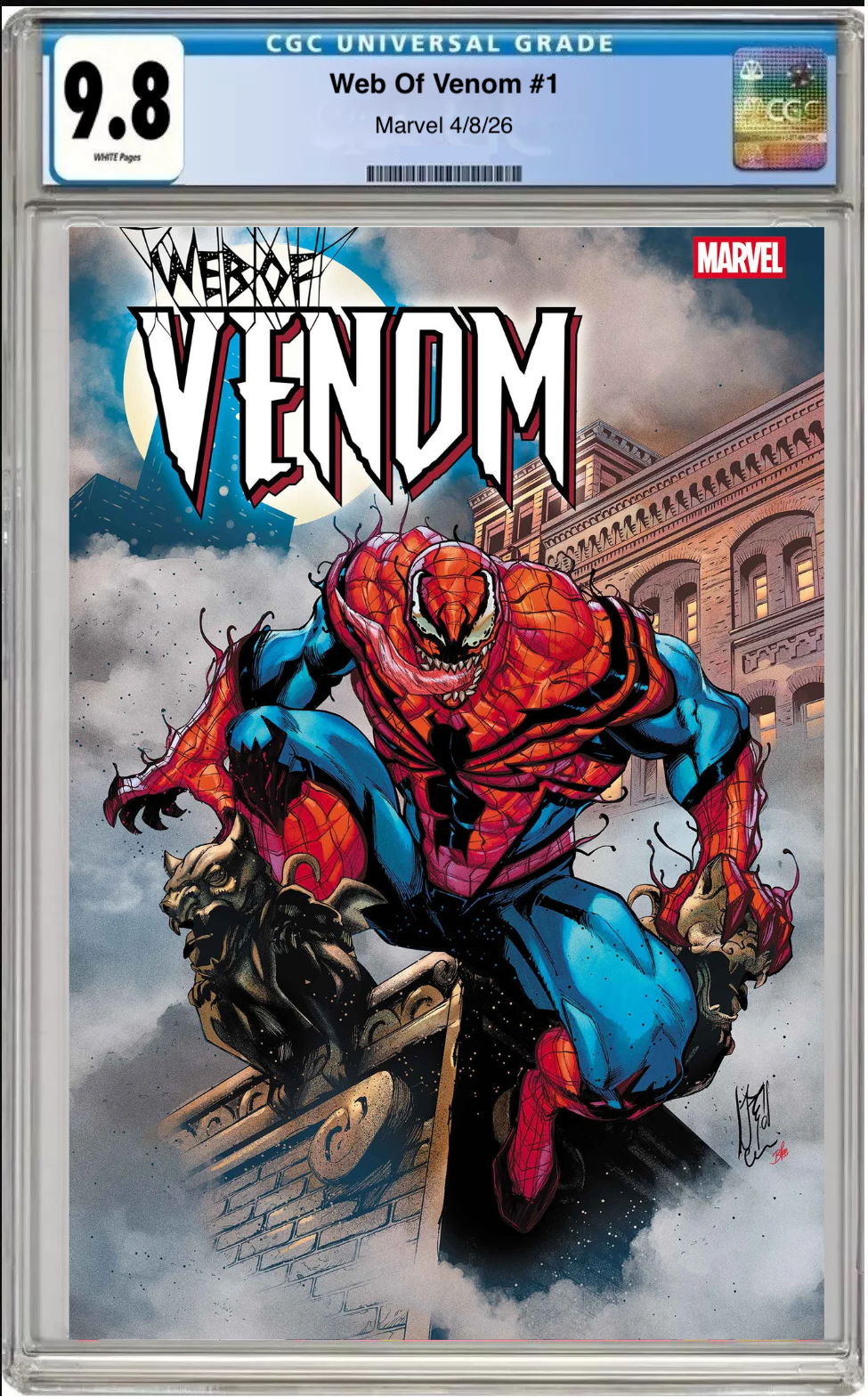 Comic book cover of Web of Venom #1 Main Cover with CGC grading label.