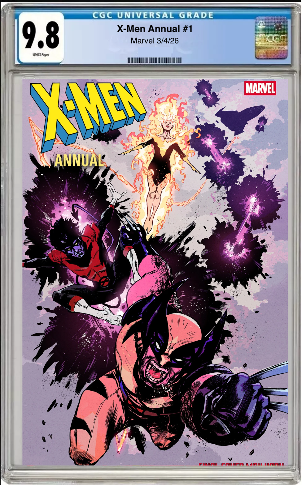 Comic book cover of X-Men Annual #1 Sanford Greene Cover with CGC grading label.
